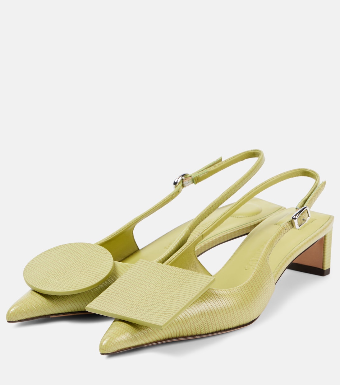 Туфли-лодочки Duelo 40 из кожи с открытой пяткой Jacquemus, зеленый — фото 4