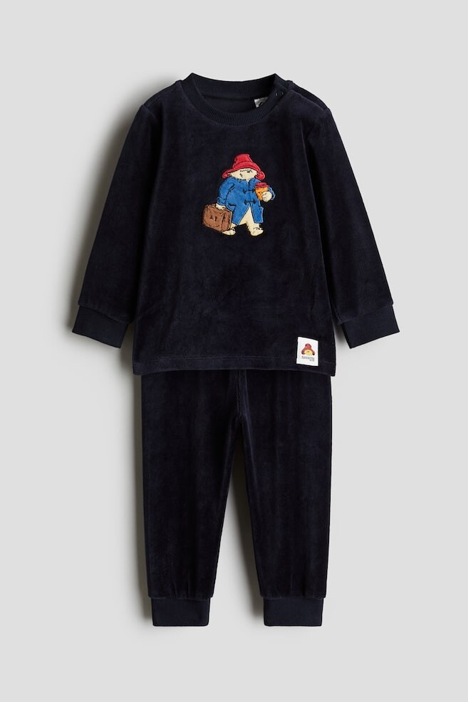 

Велюровая пижама с рисунком H&M, синий