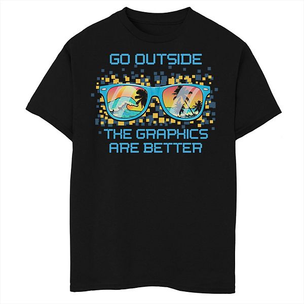 

Футболка для мальчиков 6-20 go outside the graphics are better plus Licensed Character