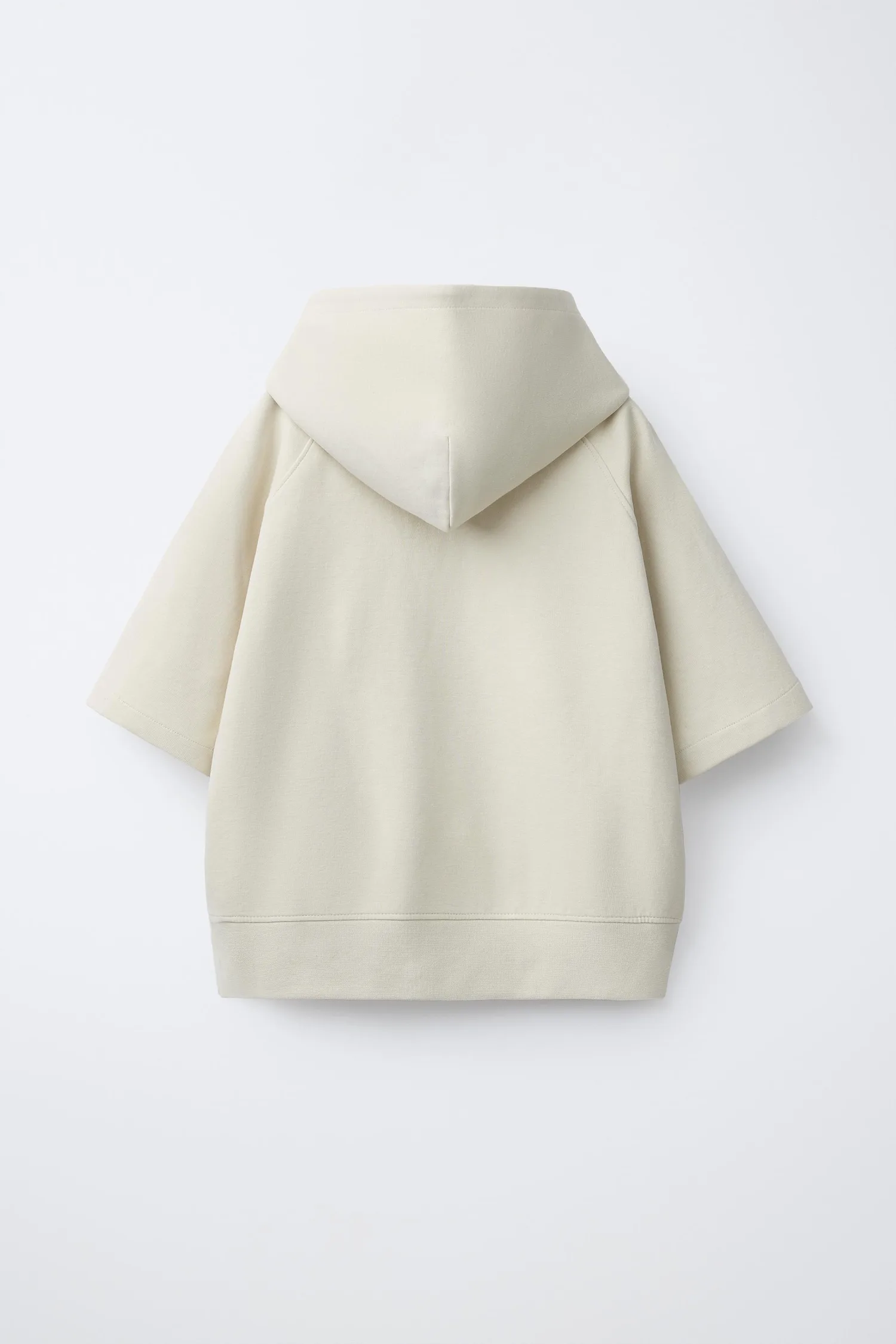 Комплект из толстовки и шорт-бермуд из трикотажа Zara, экрю — фото 3