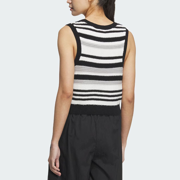 Жилетка Adidas Summer Knit Striped Tank Top, черный — фото 3