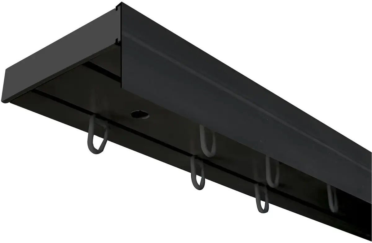 

SN DECO GROUP Карниз для штор "Карниз SH с крышкой", 2 направляющие, фиксированный размер 360 см, черный
