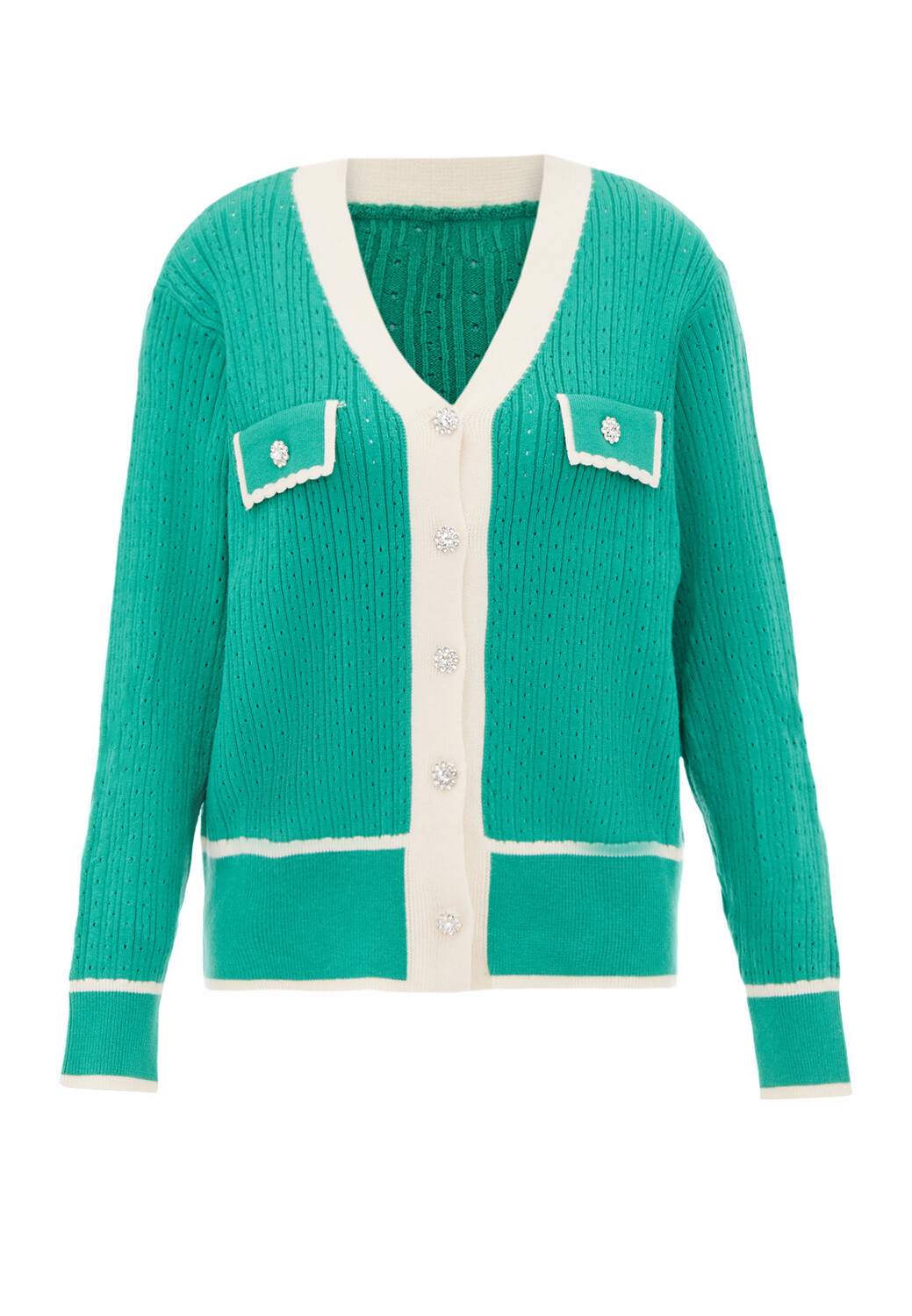 

Толстовка NALLY Strickjacke, цвет Grün Wollweiss Stickerei