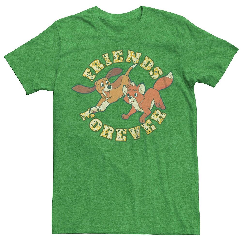 

Мужская футболка с рисунком Disney's The Fox And The Hound Friends Forever, цвет Kelly Heather