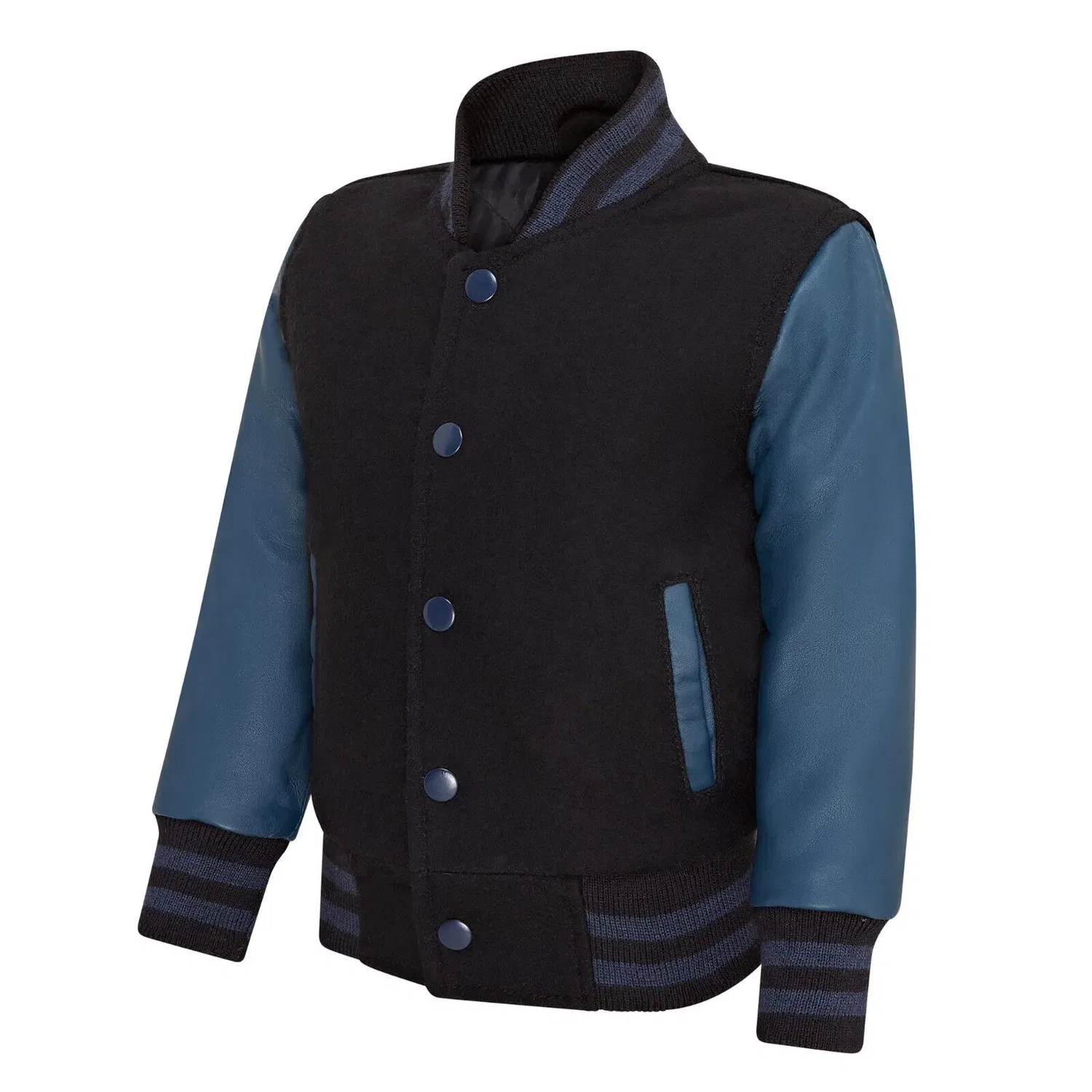 Куртка-бомбер varsity из шерсти с кожаными рукавами Infinity Leather, черный — фото 3