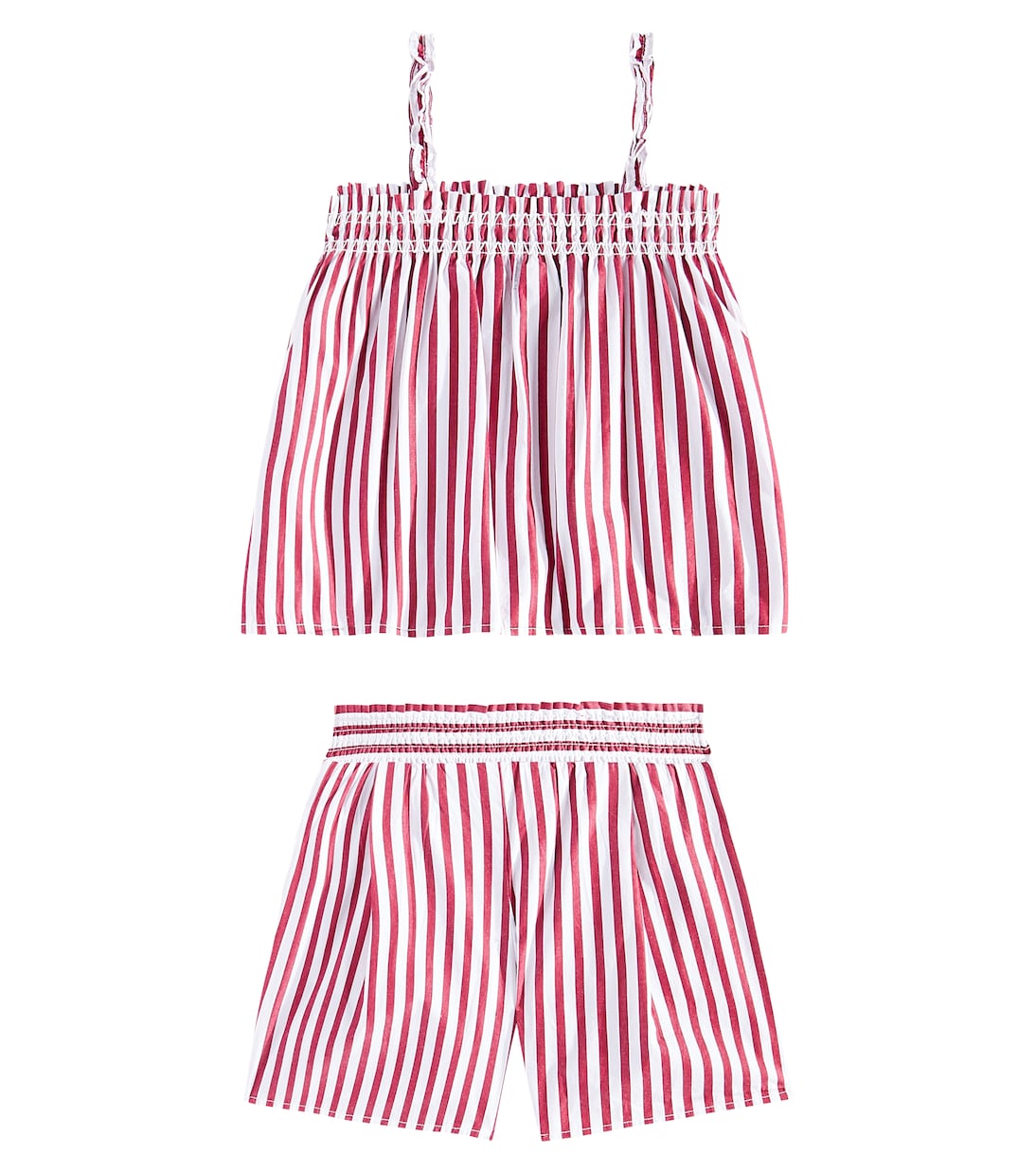 Комплект из хлопкового топа и шорт Polo Ralph Lauren Kids, White Red — фото 4