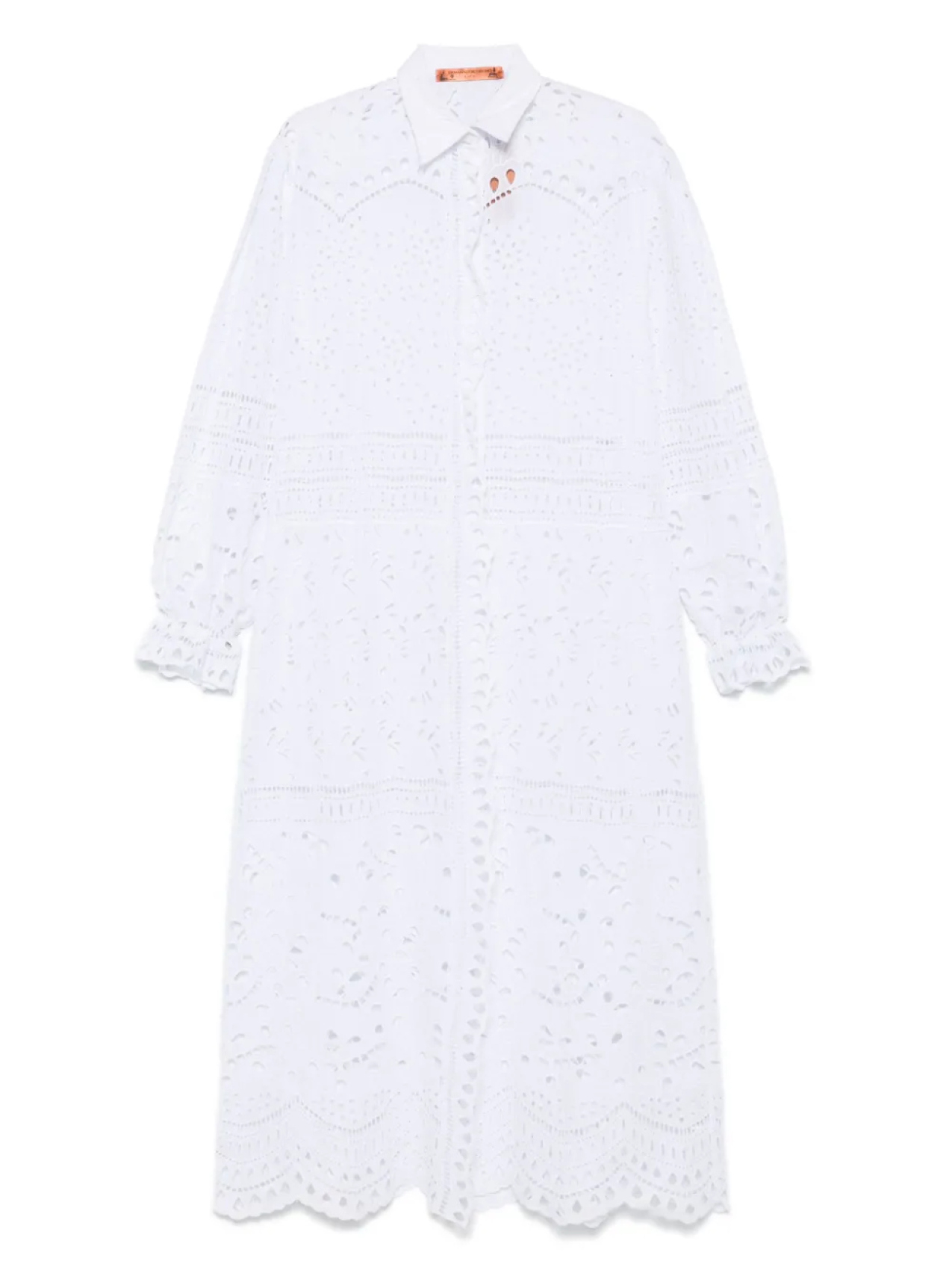 

Платье миди с английской вышивкой Ermanno Scervino, белый