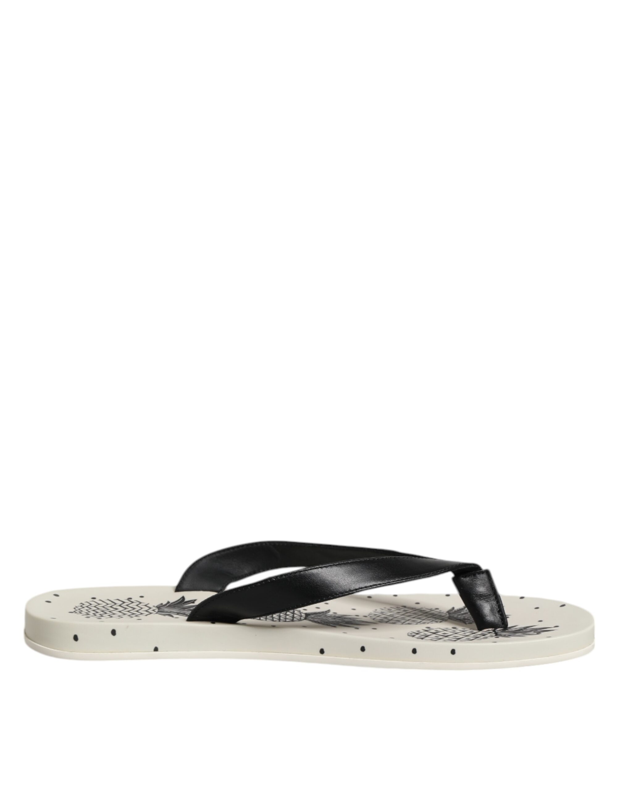 

Белые шлепанцы с принтом ананаса, пляжная обувь Dolce & Gabbana, белый