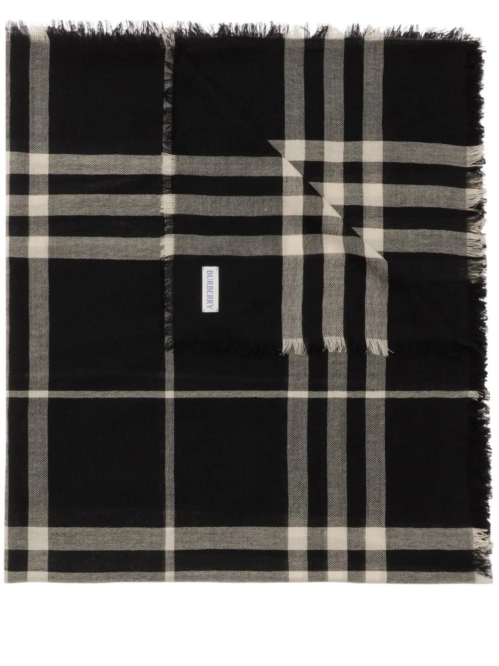 

Шерстяной шарф в клетку BURBERRY, черный
