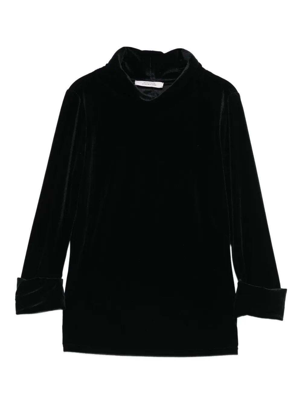 

Бархатный топ с высоким воротником Dorothee Schumacher, черный