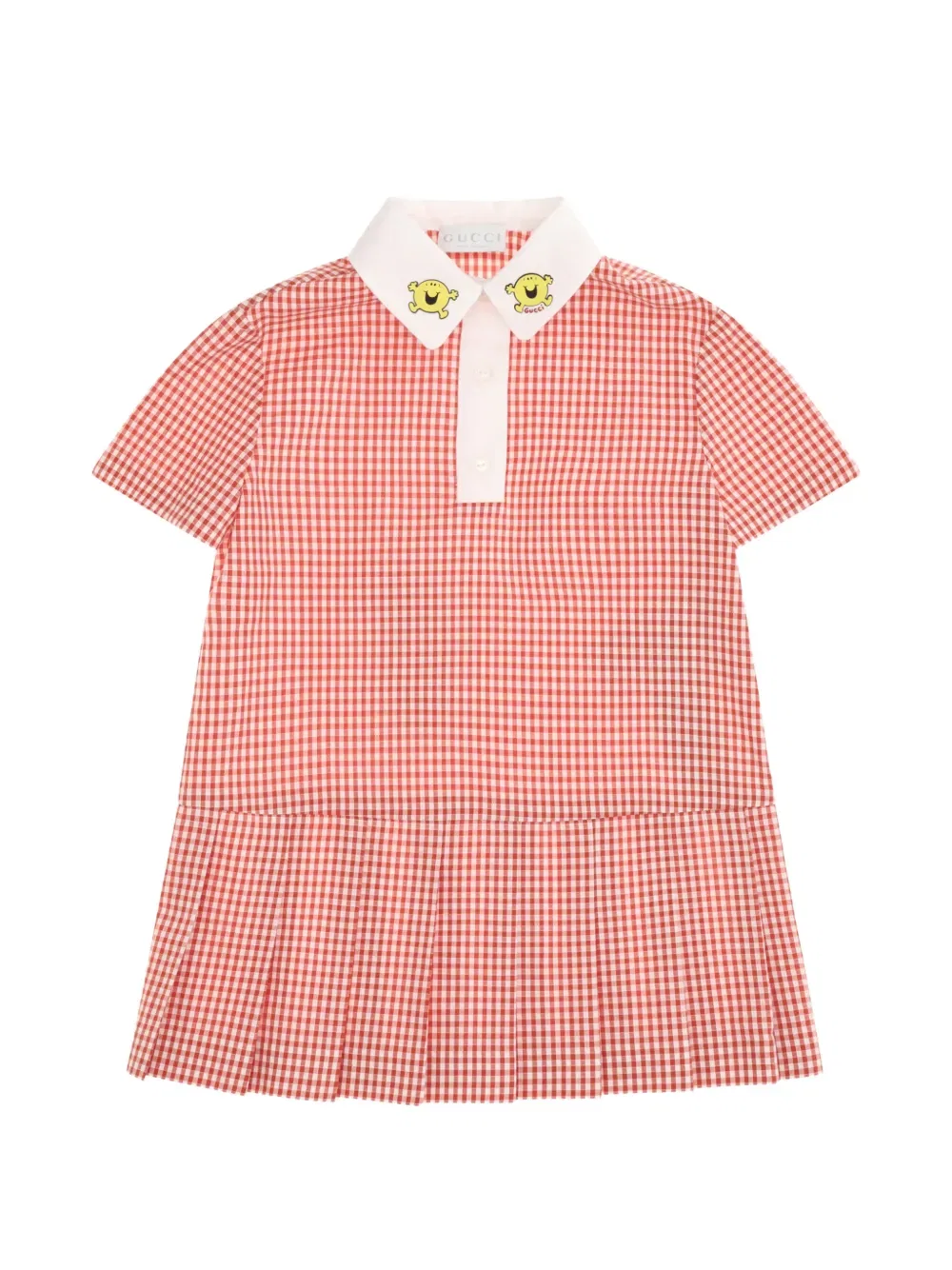 Хлопковое платье в клетку Gucci Kids, красный