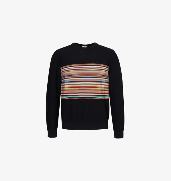 

Вязаный шерстяной джемпер с круглым вырезом Paul Smith, черный