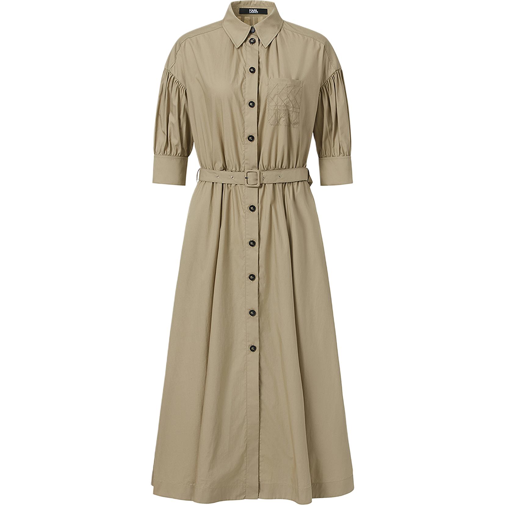 

KARL LAGERFELD / Karl Lagerfeld Jeans Karl Lagerfeld SS25 платье с короткими рукавами Women's Khaki