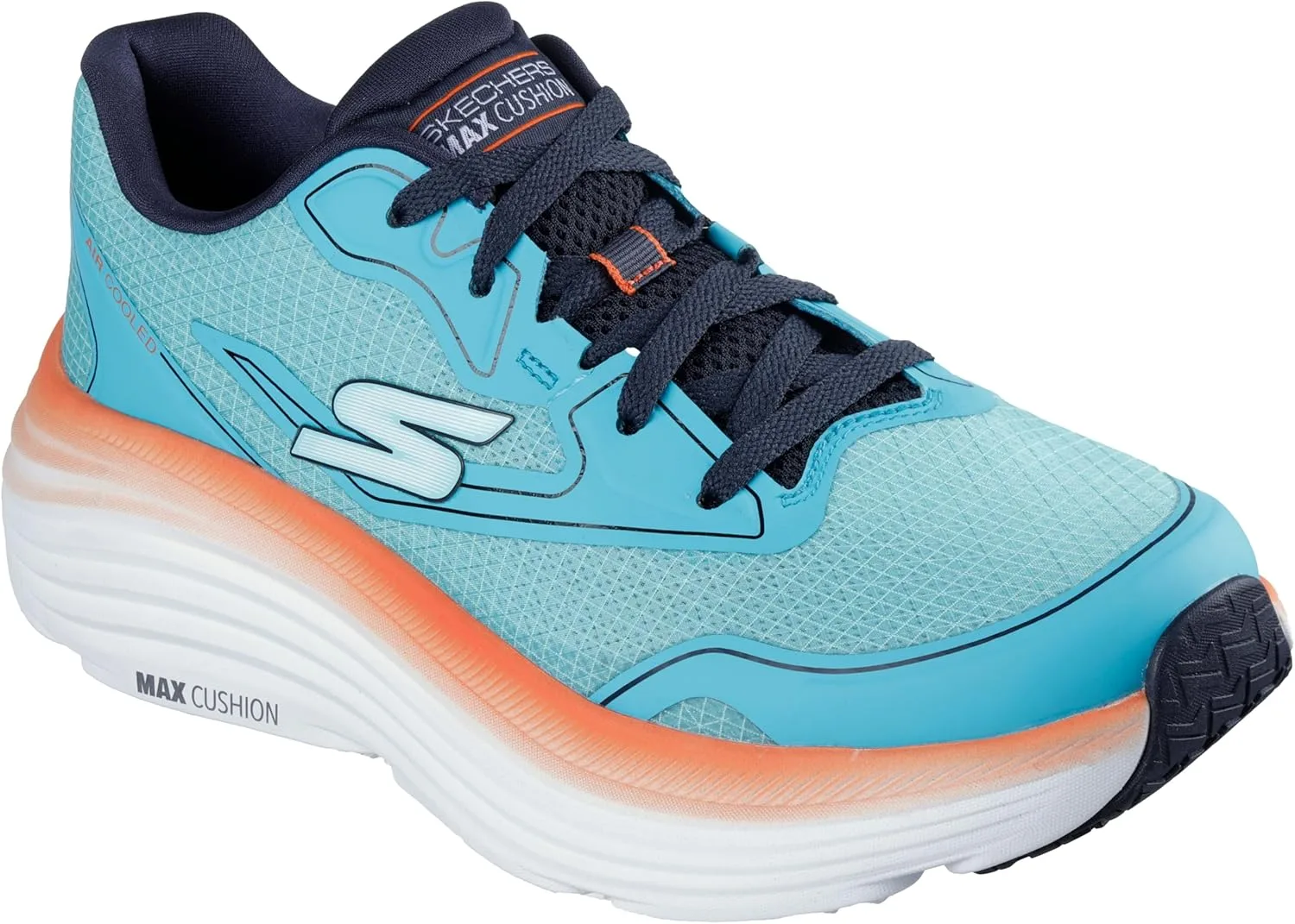 Мужские кроссовки Skechers Max Cushioning Endeavour-Space Angle, синий/оранжевый — фото 4