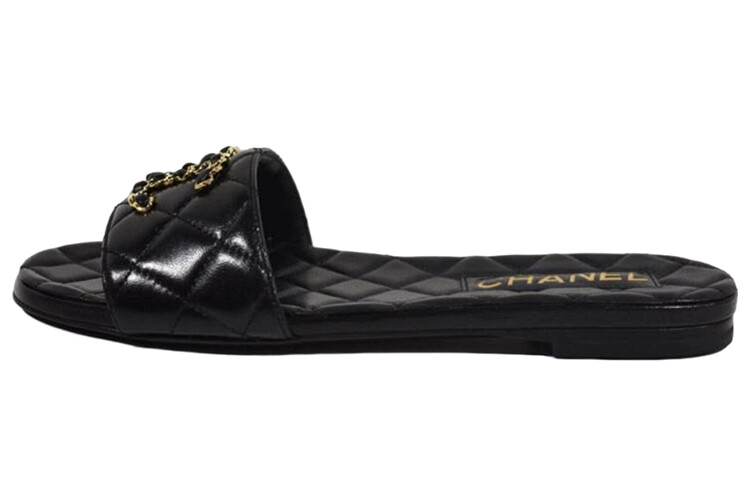 Женские шлепанцы Chanel, черный