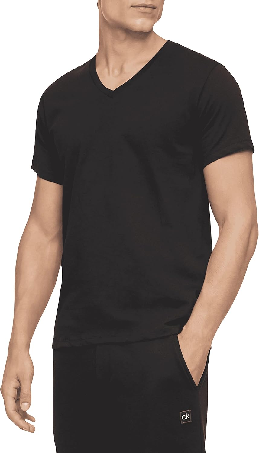 

Комплект из 5 мужских классических хлопковых маек Calvin Klein, 5 Classic Black Vneck