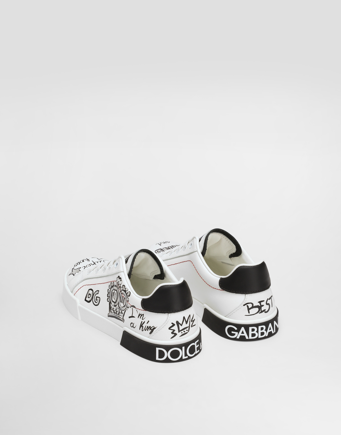 Кроссовки Portofino Light из печатной телячьей кожи Dolce&Gabbana, мультиколор — фото 3
