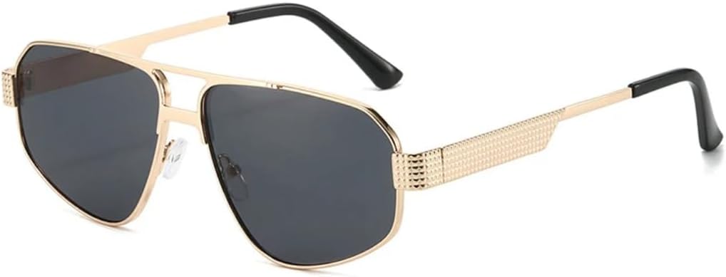 

Ретро металлические многоугольные солнцезащитные очки «кошачий глаз» для мужчин и женщин, с градиентным переходом цвета, защита от УФ-излучения UV400 HHZZYVY, Golden Grey