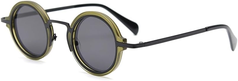 

поляризованные солнцезащитные очки ретро женские панк стиль металлические круглые солнцезащитные очки винтажные мужские леопардовый зеленый UV400 летние WNCKSQ, Clear Green Black