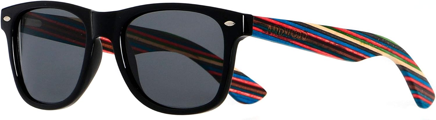 

Солнцезащитные очки ANDWOOD из дерева с поляризацией, для мужчин и женщин, с защитой от УФ-излучения, в оправе из бамбука, зеркальные, Glossy Black & Skateboard Wood | Polarized Black