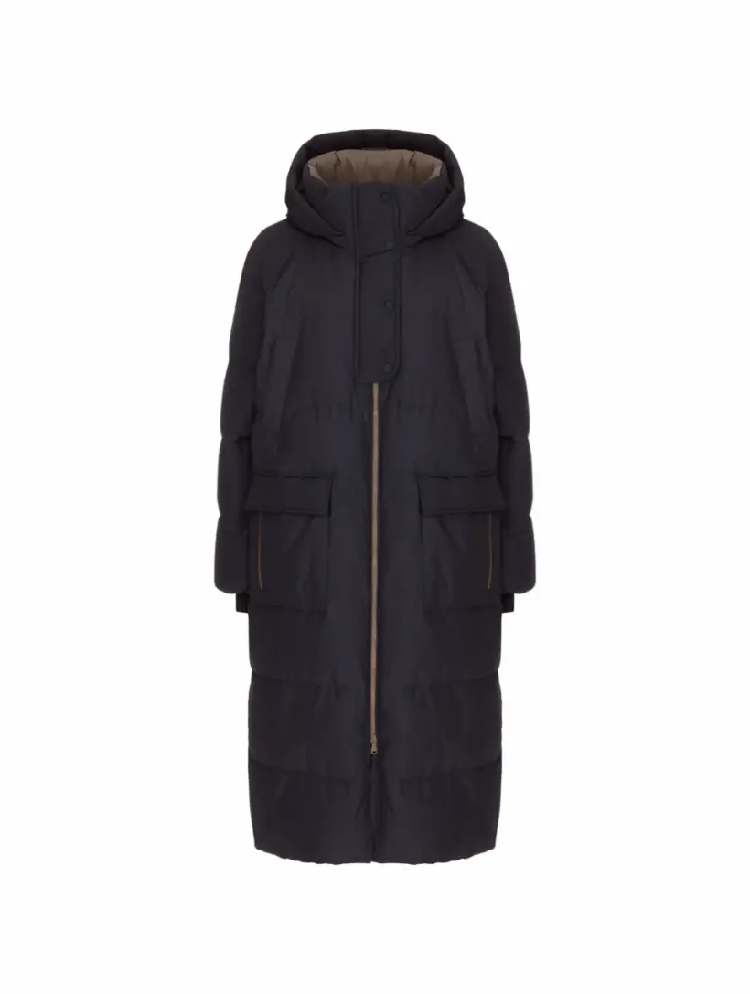 

Стеганый пуховик Brunello Cucinelli, синий