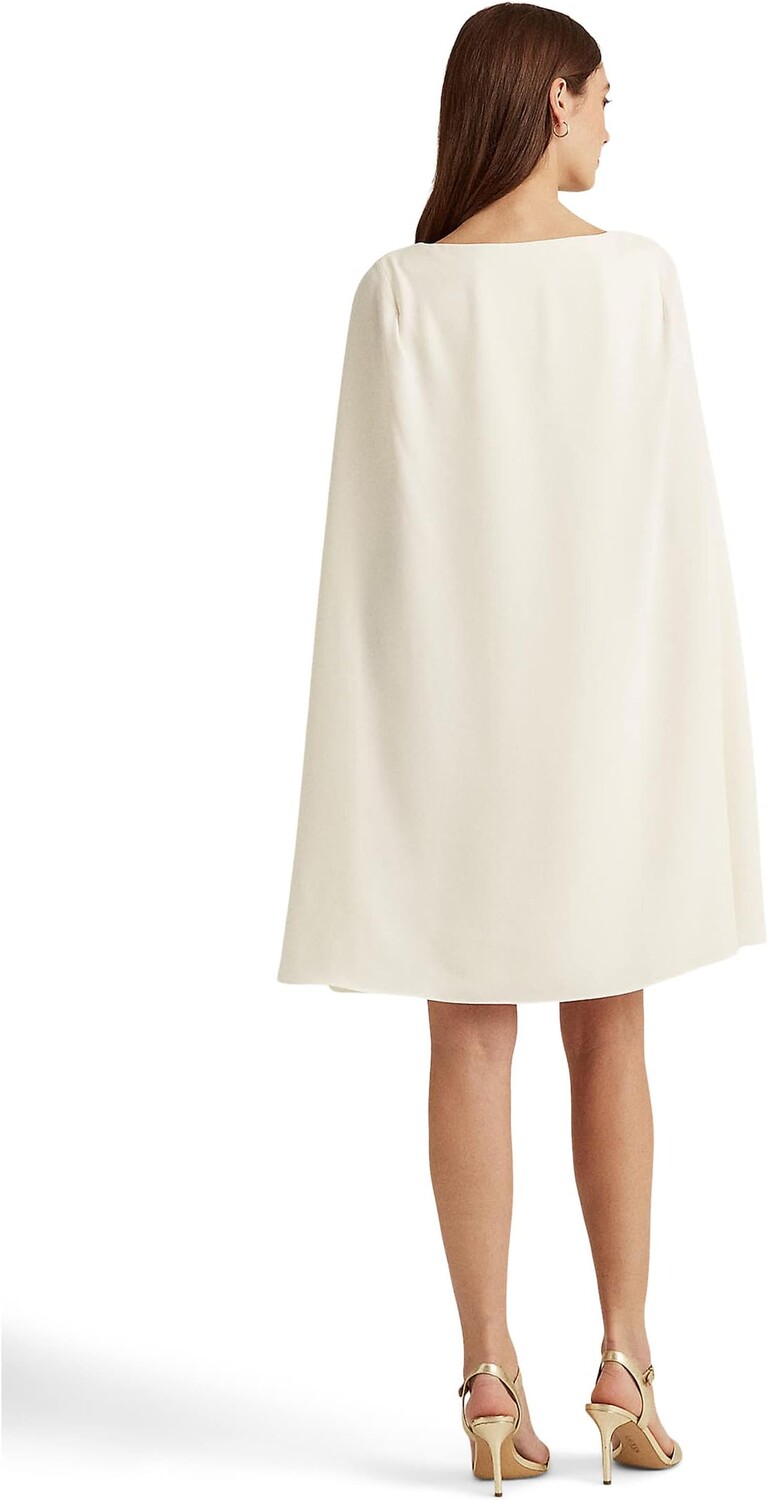 Коктейльное платье-кейп-жоржет LAUREN Ralph Lauren, цвет Mascarpone Cream — фото 2