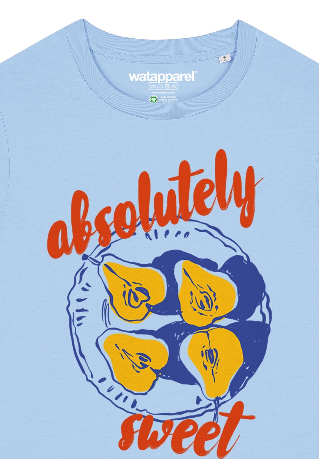 

Футболка с принтом PEARS ABSOLUTELY SWEET watapparel, светло-голубой