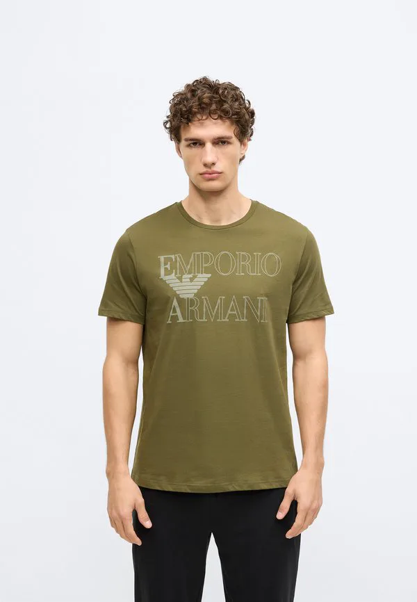 Пижамная футболка с круглым вырезом Emporio Armani, Olive — фото 3