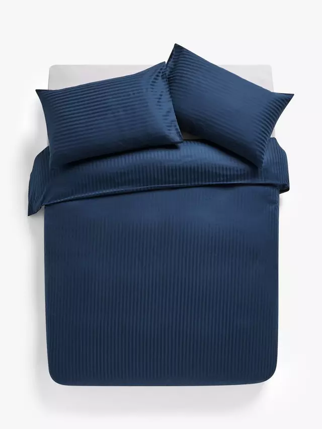 

Комплект пододеяльников John Lewis Soft and Silky Satin Stripe 400 Thread Count Duvet, темно-синий