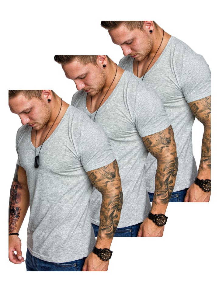 

Мужской набор из 3 футболок: 3. EUGENE (3x серые), Серый, Мужской набор из 3 футболок: 3. EUGENE (3x серые)