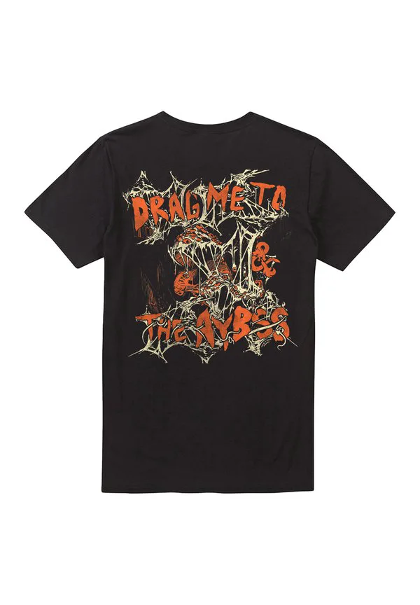 

Футболка с принтом "подземелья, драконы, затащи меня в бездну" спереди и сзади. Hasbro, Black