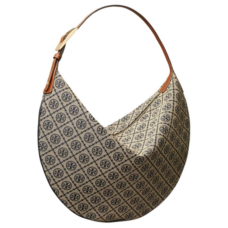 

TORY BURCH Тканевая сумка полумесяц с монограммой T