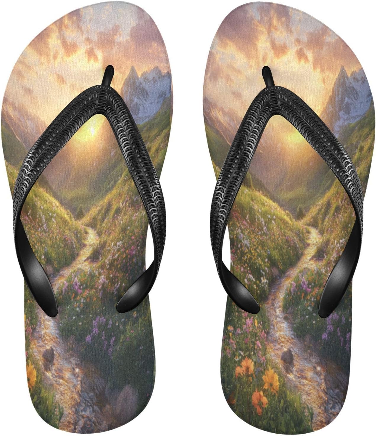 

Пляжные шлепанцы Stream Flower Golden, босоножки с ремешком, резиновые, противоскользящие, летние, для женщин и мужчин Sinestour