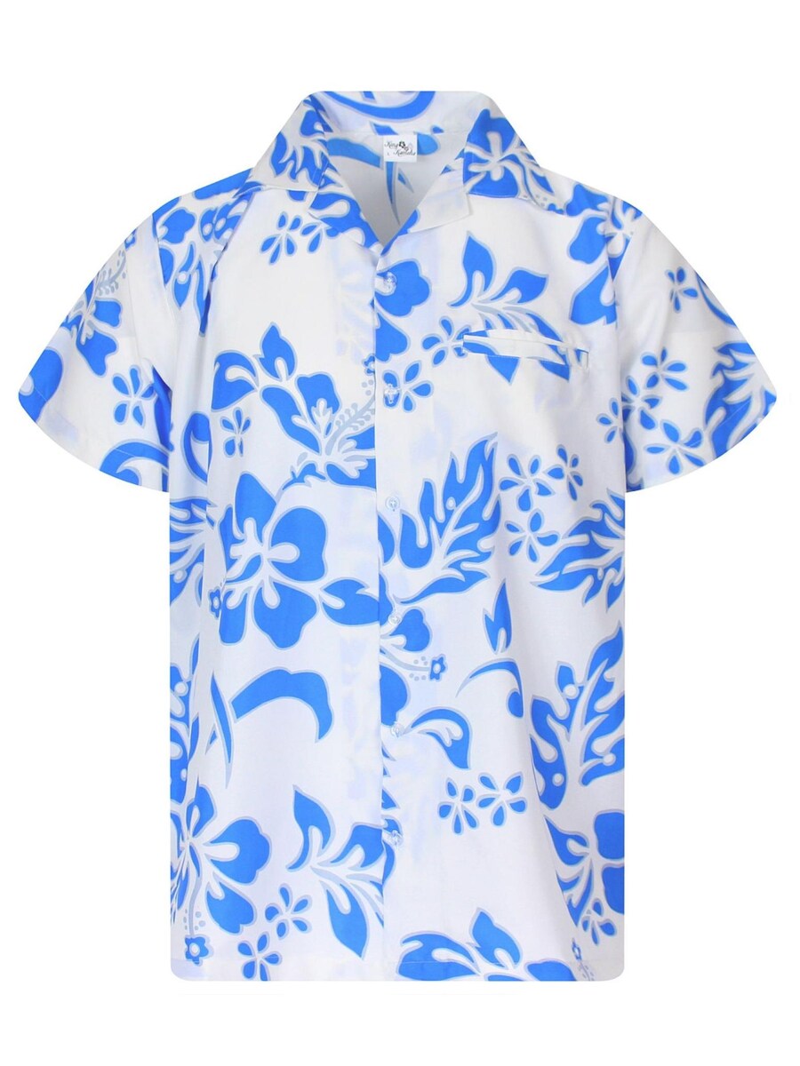 

Рубашка King Kameha Hibiscus White Line, бирюзовый