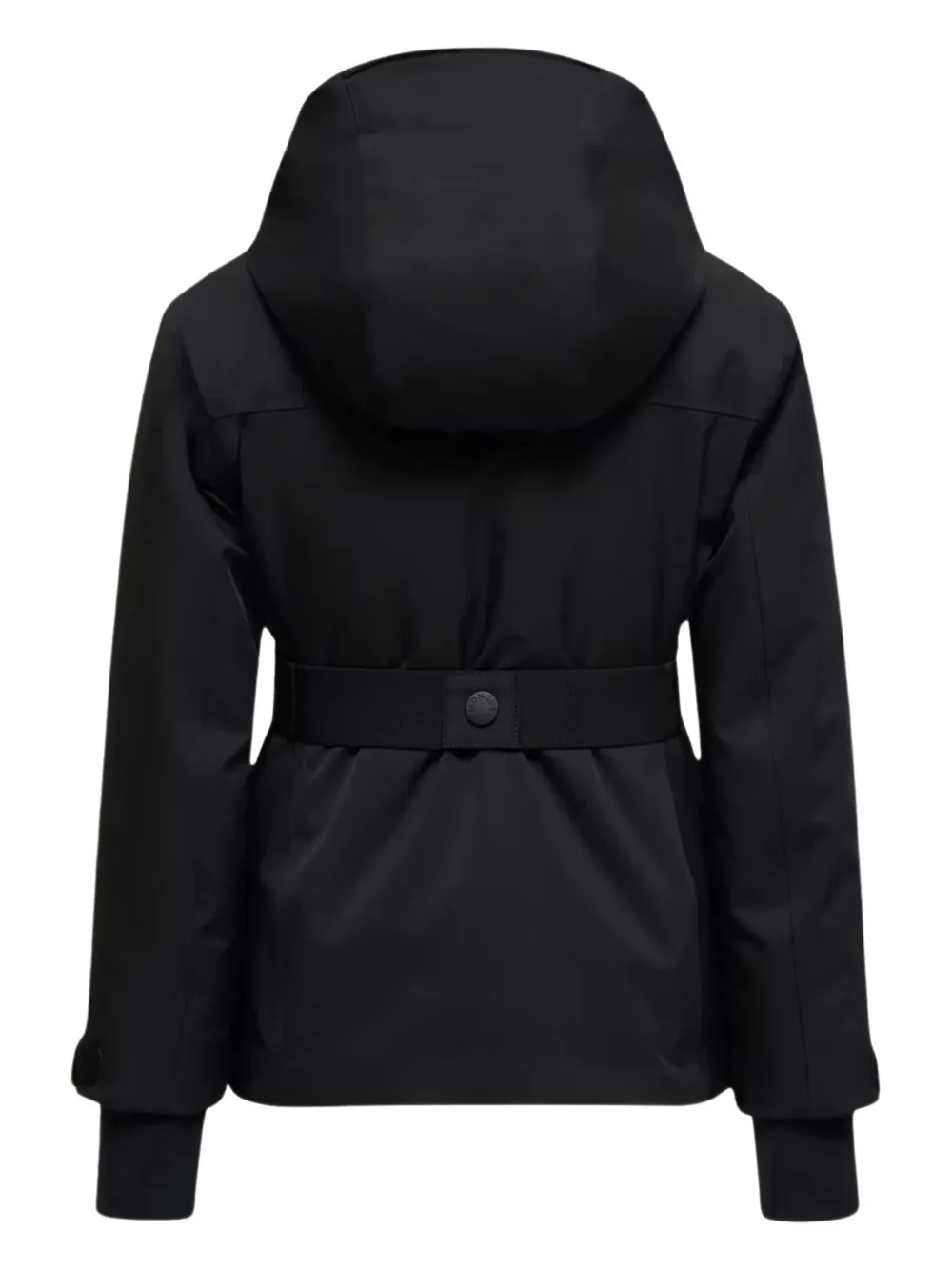 Пуховик для катания на лыжах с поясом и капюшоном Moncler Grenoble Kids, черный — фото 2