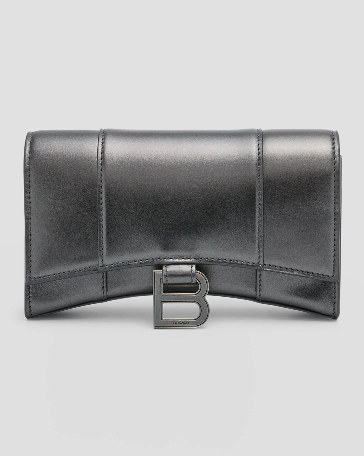 

Кошелек «Песочные часы» на цепочке, металлизированный Balenciaga, цвет 1314 Steel Grey