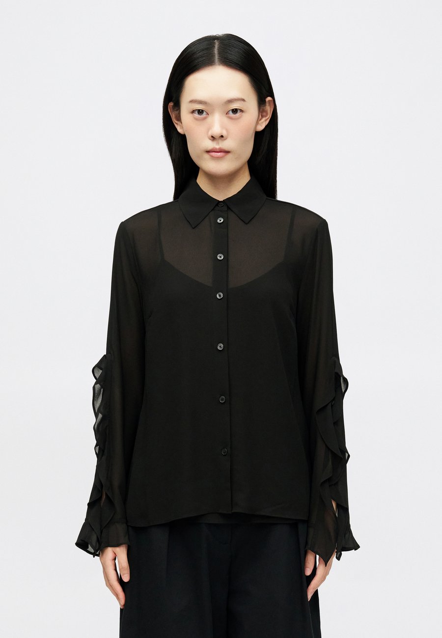 

Блуза MICHAEL Michael Kors RUFFLE SLEEVE BLOUSE, Black