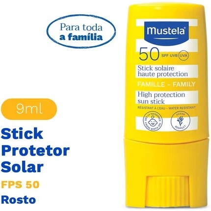 Солнцезащитный крем с высокой степенью защиты SPF50 Family 9 мл Mustela — фото 2