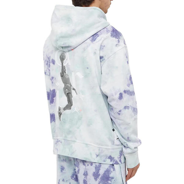 Толстовка Men's Air Jordan Sport DNA Kangaroo Pocket Tie Dye Logo Gray Purple, мультиколор — фото 3
