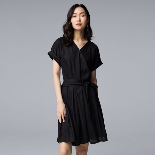 

Женское платье с запахом и завязками спереди Simply Vera Vera Wang, черный