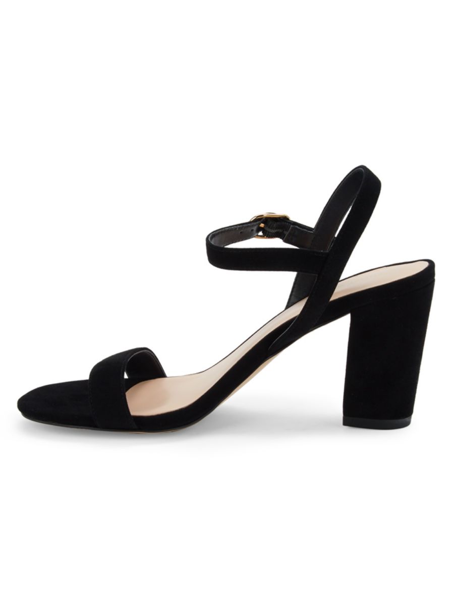 Замшевые босоножки на блочном каблуке Dancer 75 Stuart Weitzman, цвет Peonia — фото 4