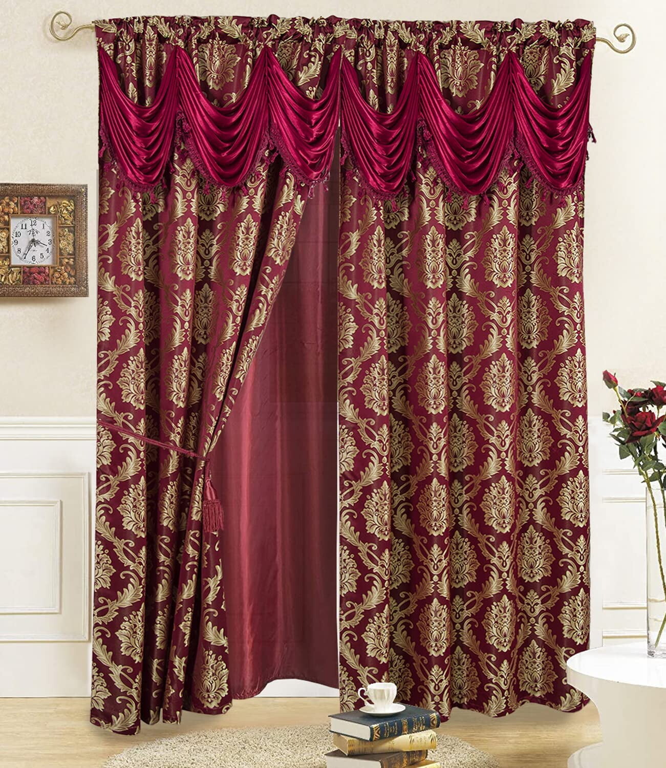 

Шторы жаккардовые Cortinas De Sala, бордовый