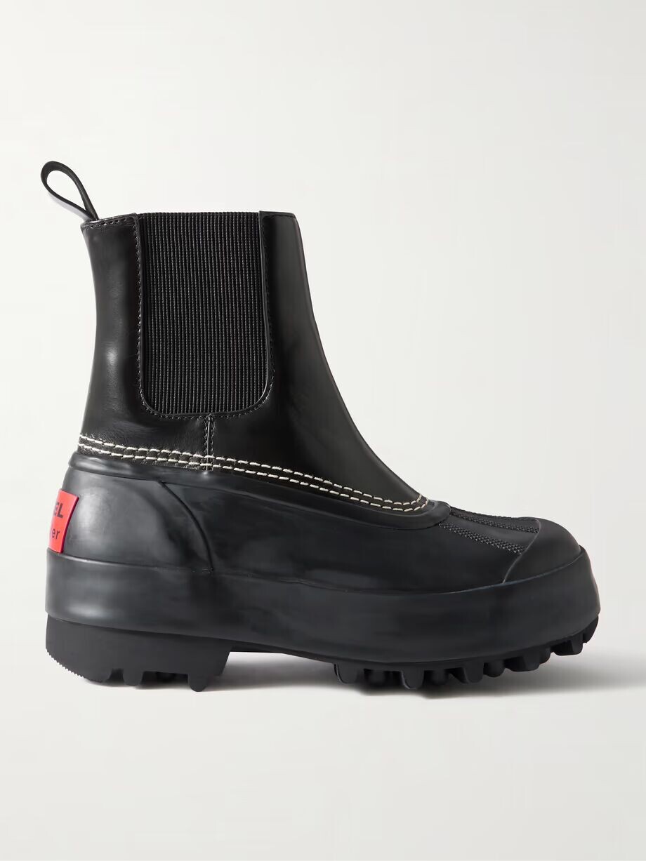 Сапоги челси SOREL Caribou на платформе из кожи и каучука Proenza Schouler, черный