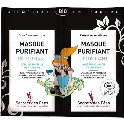 

Очищающая детокс-маска Secrets Des Fees Organic 4,5 г - упаковка из 2 шт. Eco-Conseils