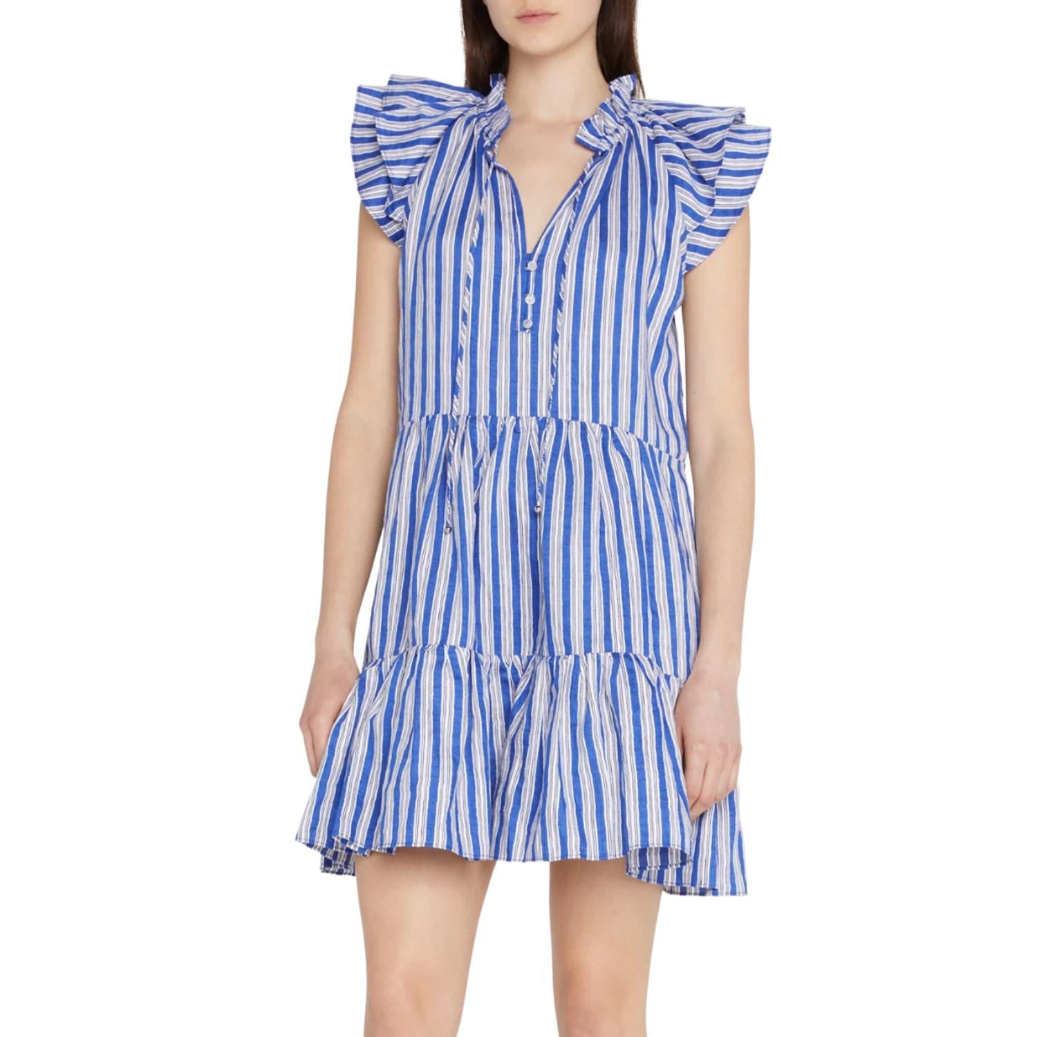 

Мини-платье Zee Tiered в цвете Cobalt Multi Veronica Beard