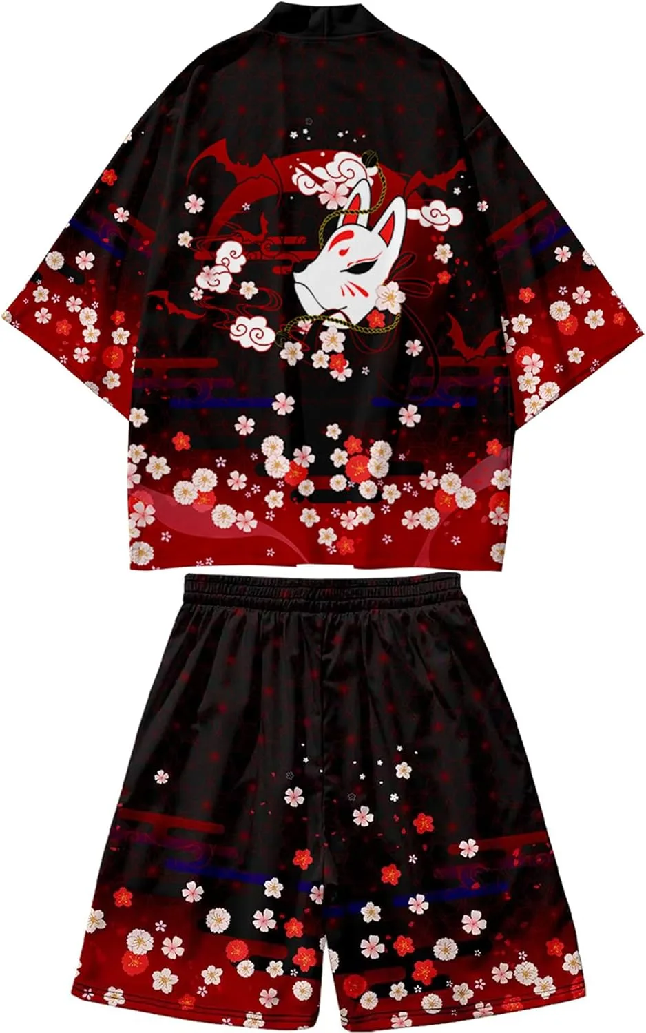 

Мужской комплект в японском стиле Kimono Set, легкий кардиган с открытой передней частью DOSLAVIDA