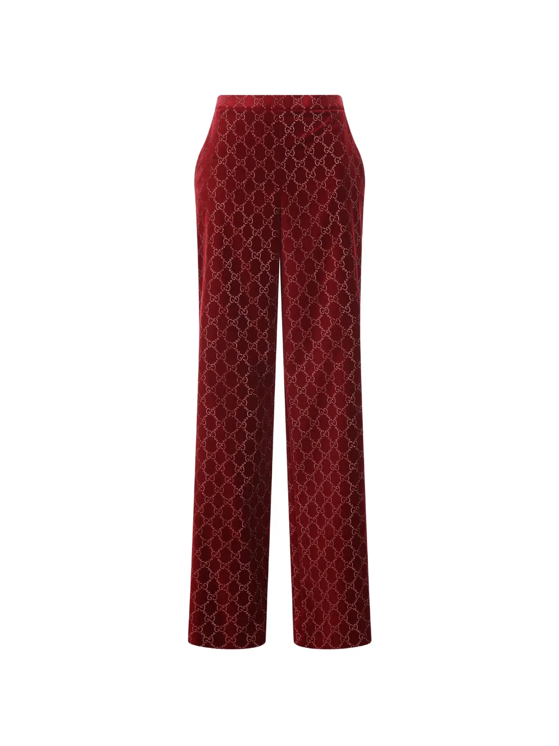 Бархатные брюки Gucci, красный