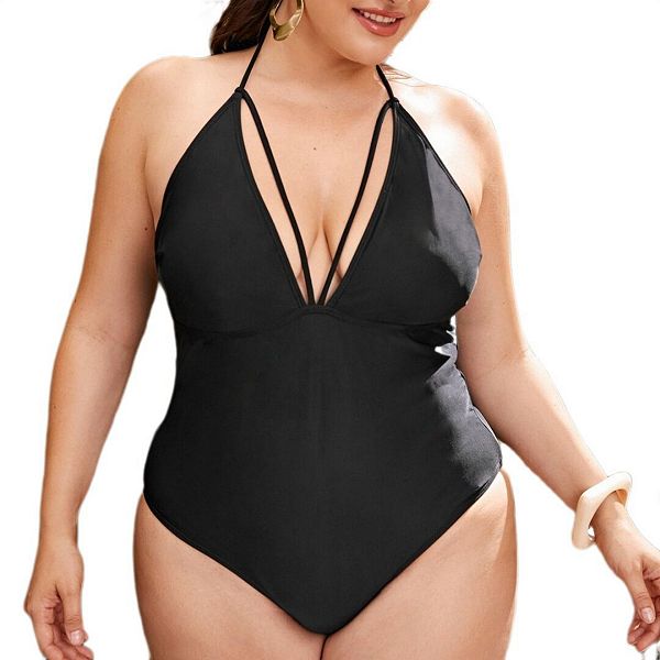 

Купальник женский plus size halter v-neck slim fit Yesfashion, Black, Черный, Купальник женский plus size halter v-neck slim fit Yesfashion, Black