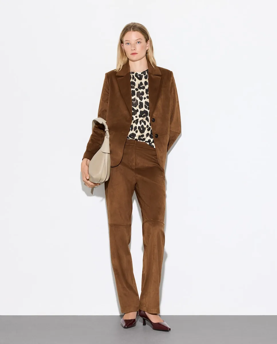 

Женский блейзер с узором из замши Woman El Corte Inglés, коричневый