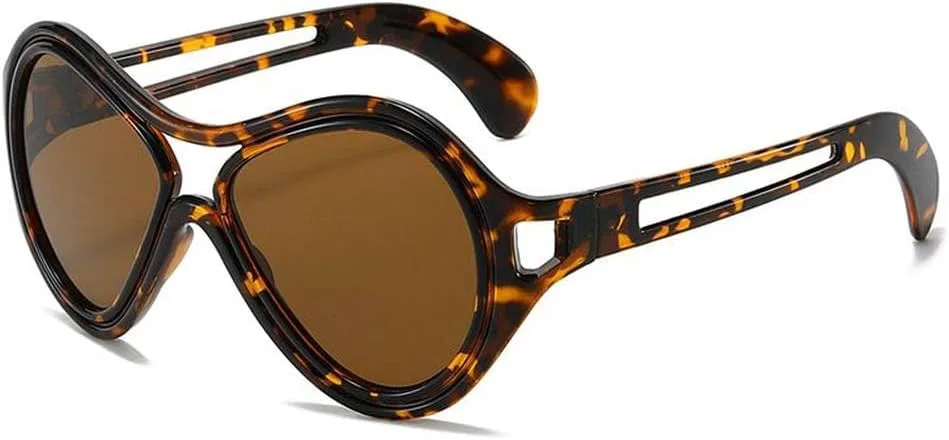 

Большие круглые солнцезащитные очки для женщин, модные очки в полой оправе, стильные очки для женщин с защитой от УФ-излучения UV400, SUN4278 Generic, C2demibrown